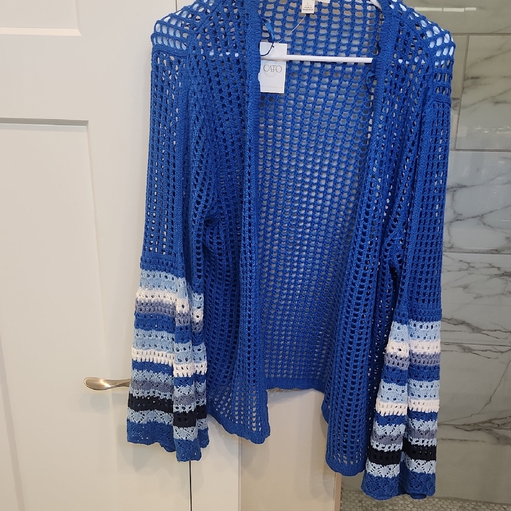 Cato Multicolor Open-Knit Cardigan
